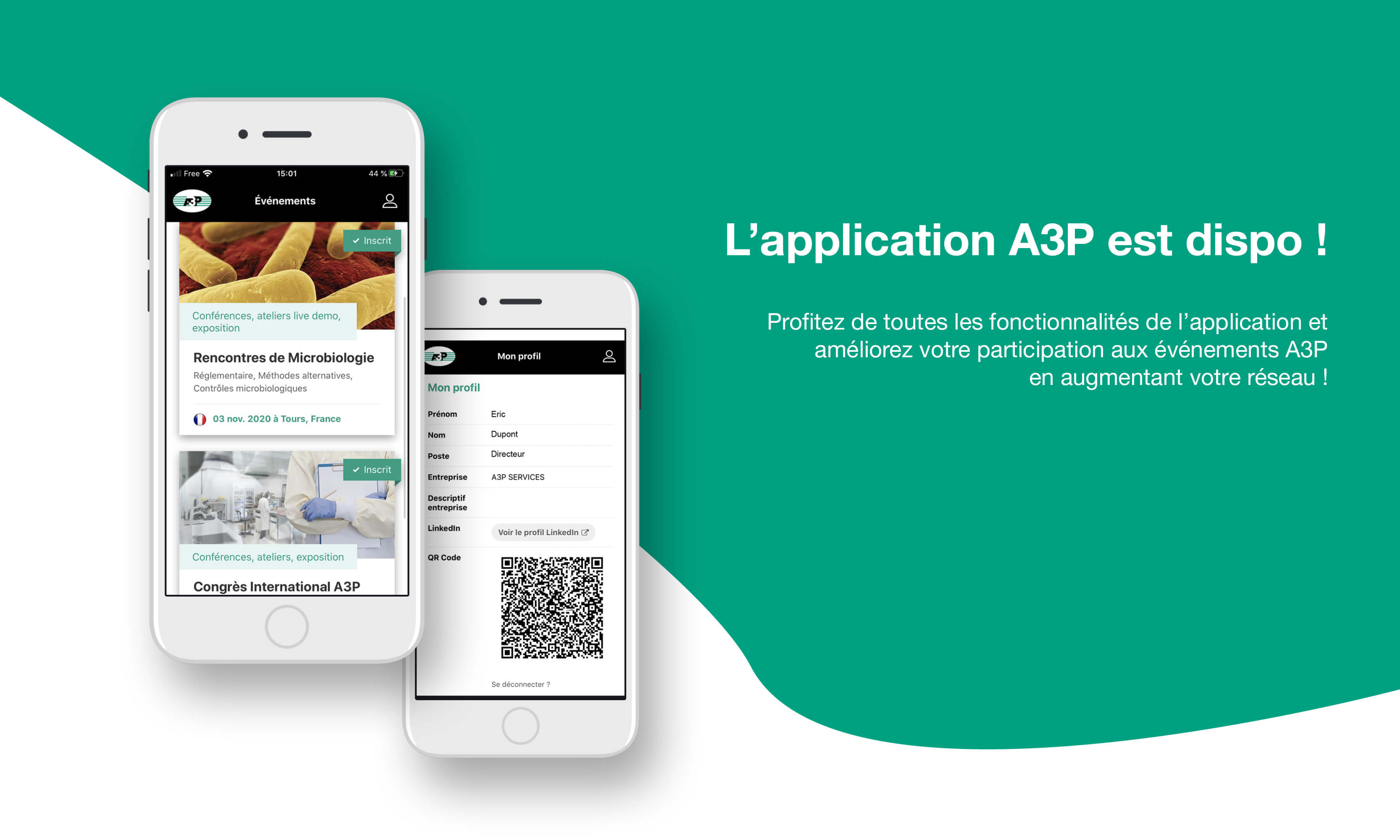 Application A3P : Présentation header