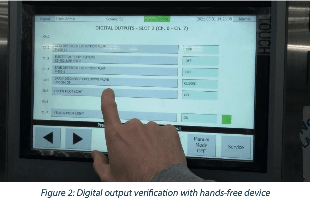 Digital Output Verification With Hands Free Device